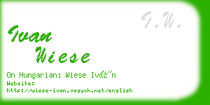 ivan wiese business card